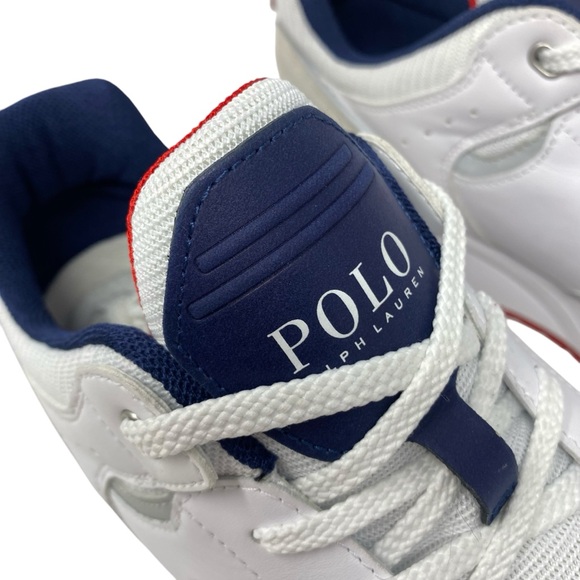 Polo Ralph Lauren Trackster 200 Sneakers Men’s Size 14 White, Blue & Red NWOB - Picture 3 of 12